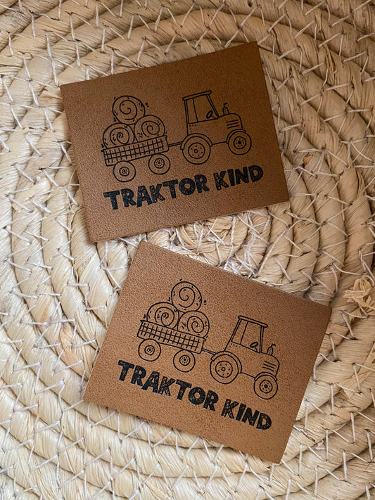 Traktor Kind - Kunstleder Label