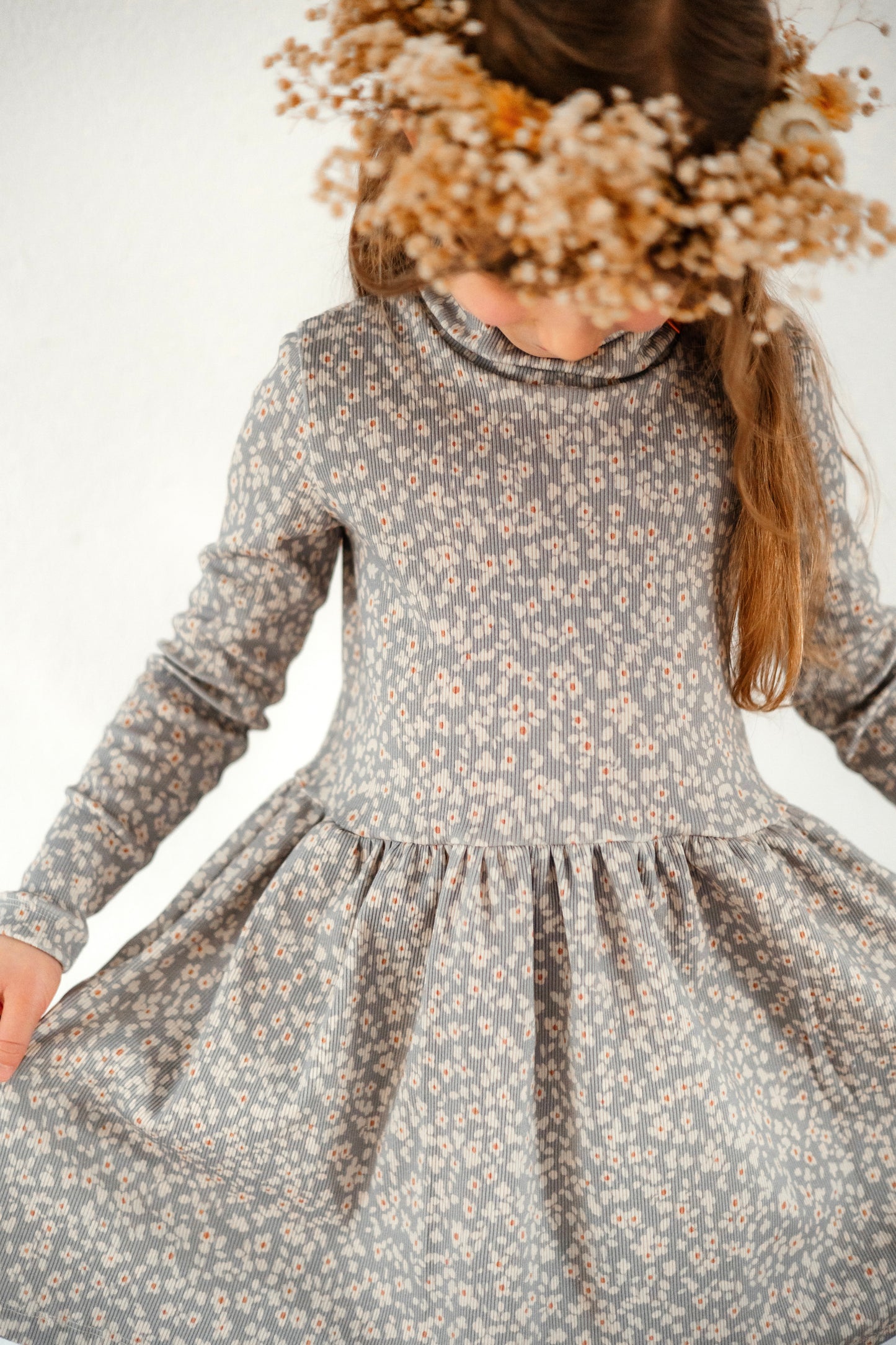Streublümchen dusty blue - Rib Jersey