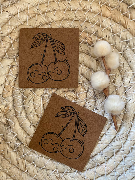 Cherries with Smile - Kunstleder Label
