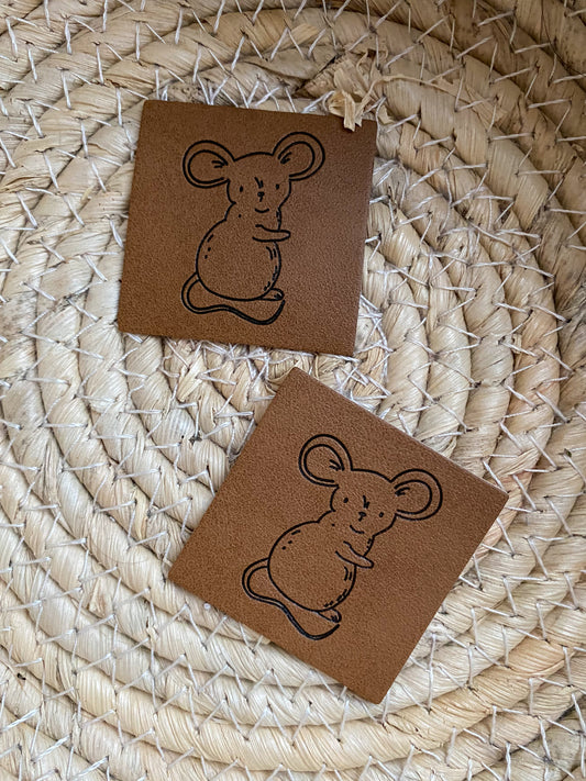 Mäuschen - Kunstleder Label