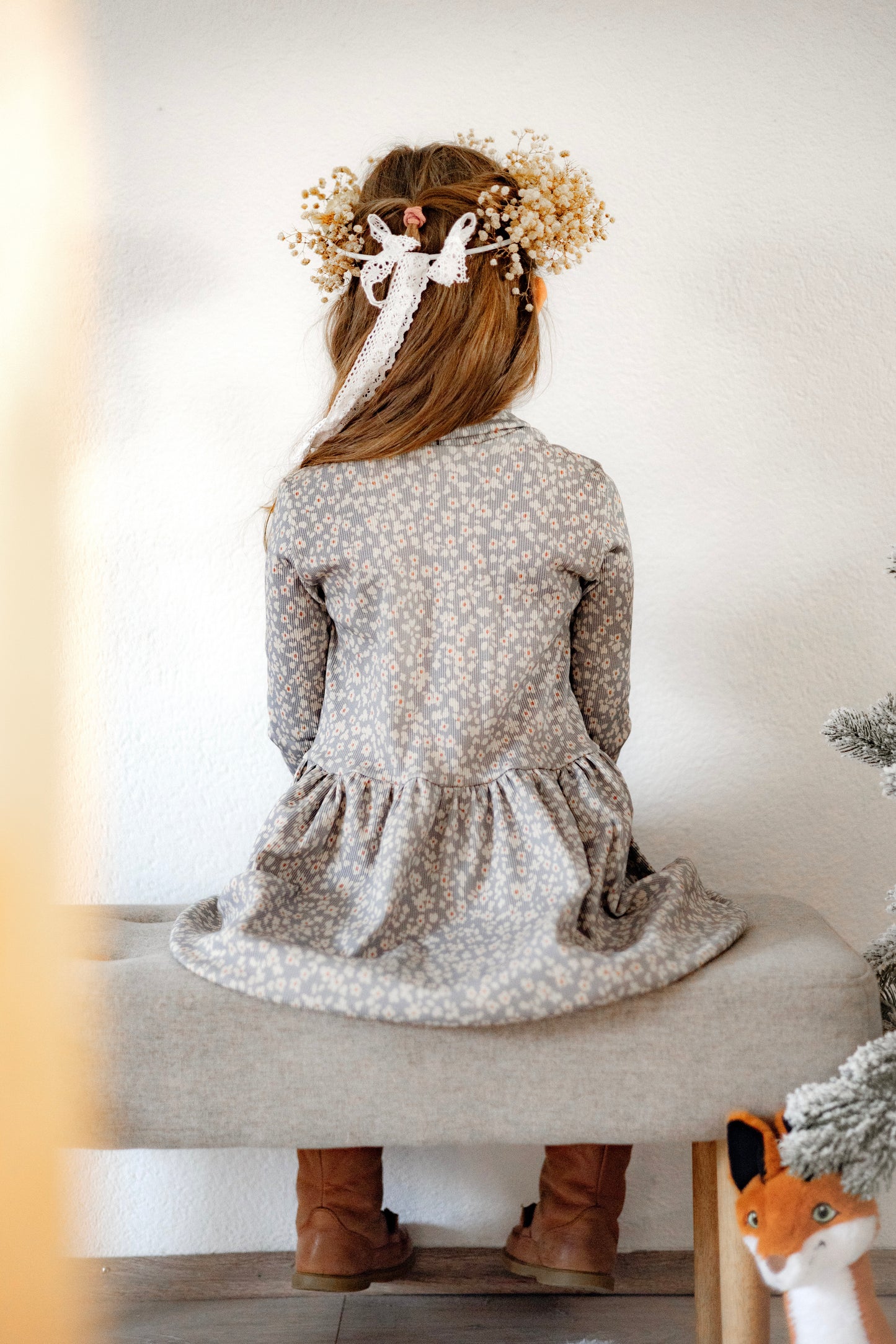 Streublümchen dusty blue - Rib Jersey