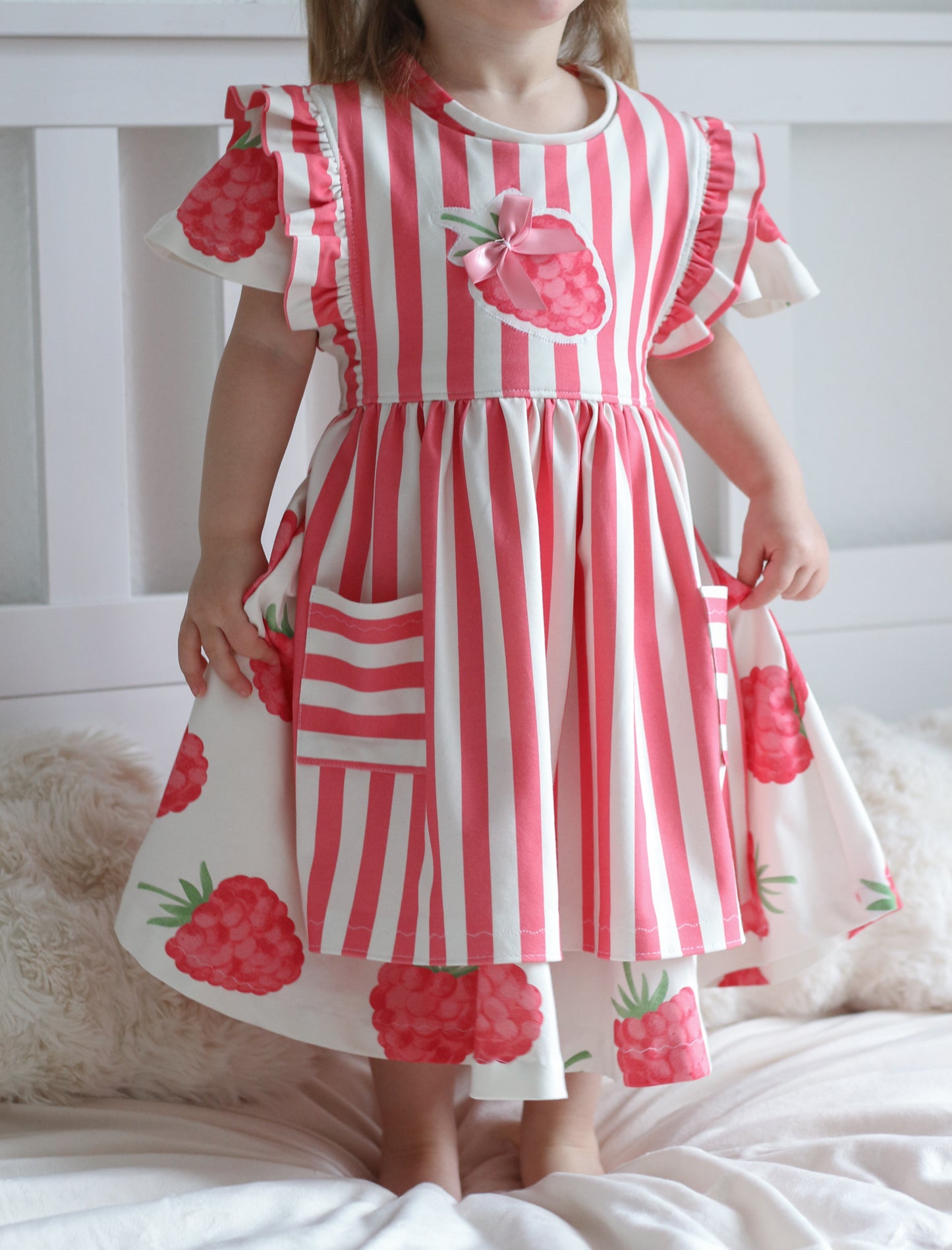 Stripes light pink - Jersey - Kombi Himbeeren