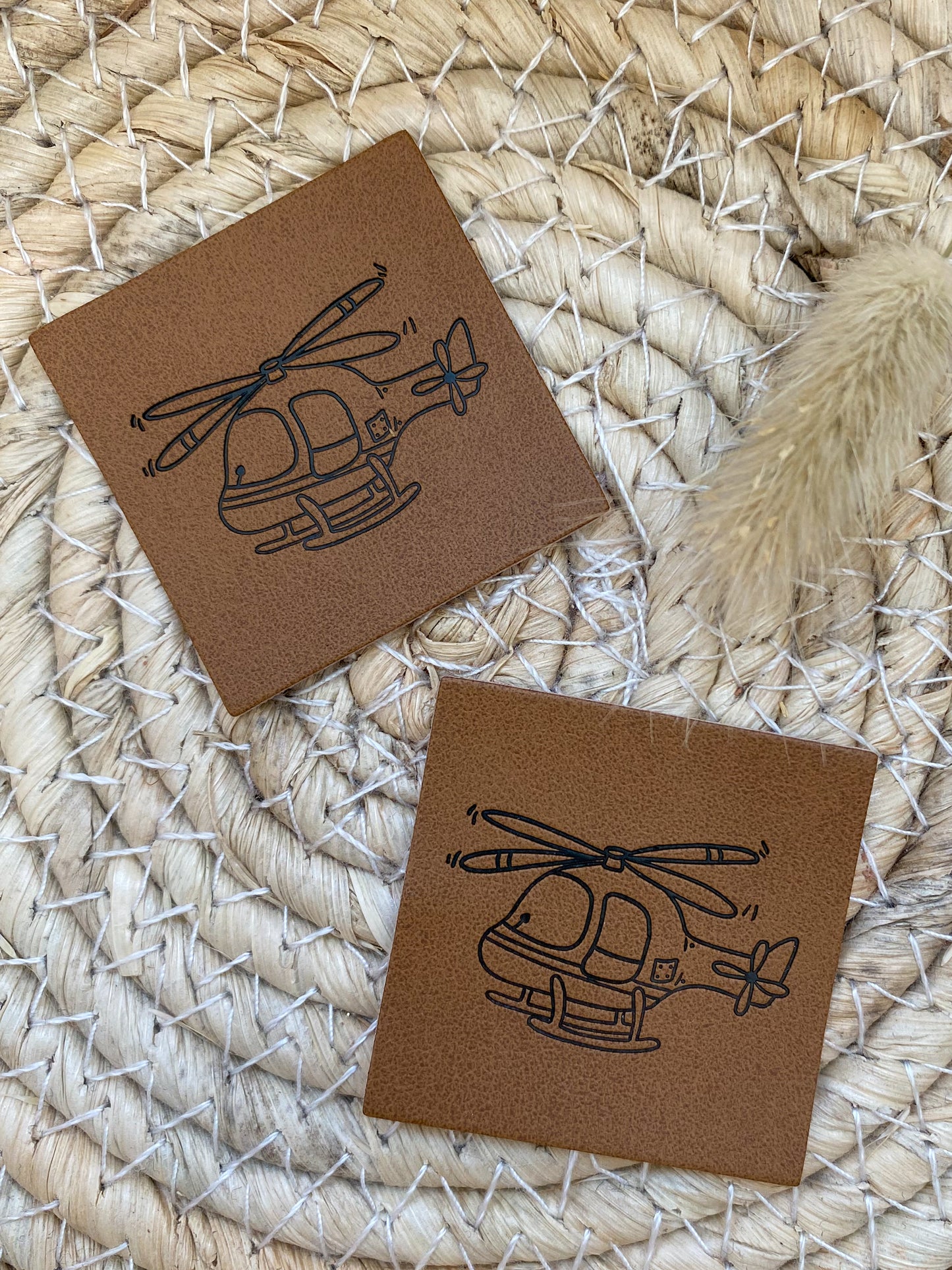 Hubschrauber - Kunstleder Label