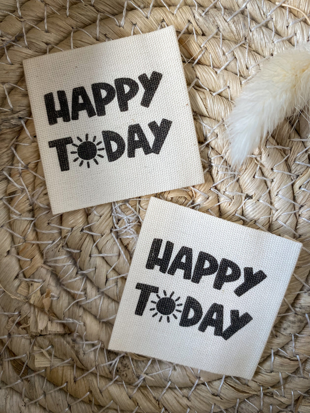 Happy Today- Baumwoll Label