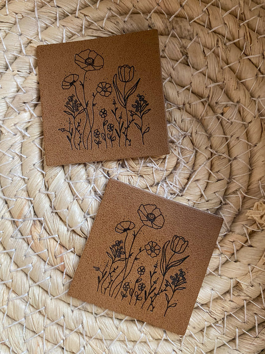 Blumenwiese - Kunstleder Label
