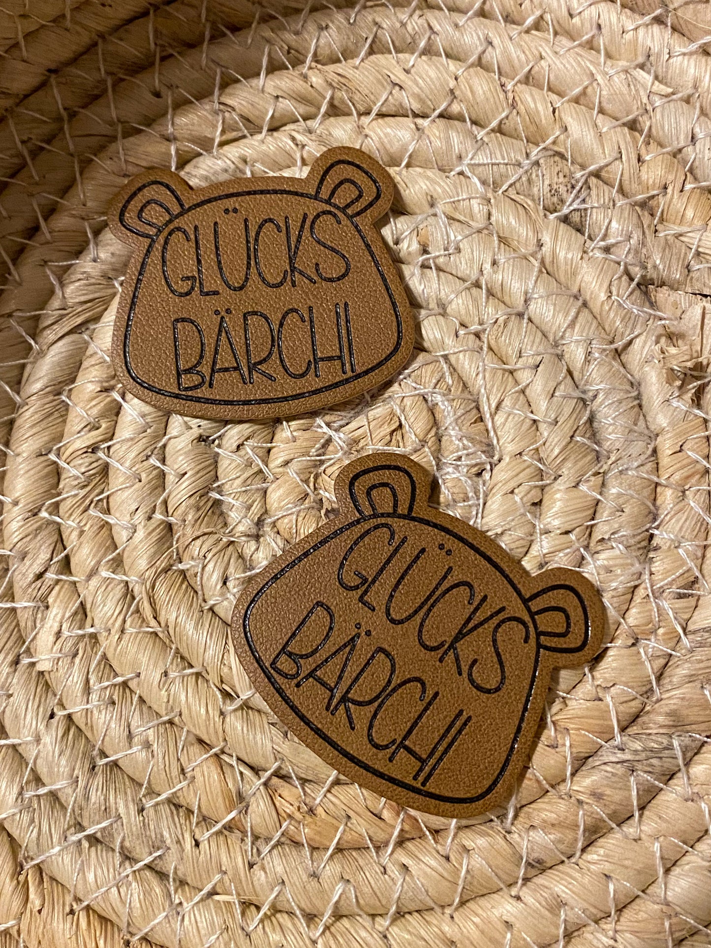 Glücks Bärchi - Kunstleder Label in Shape
