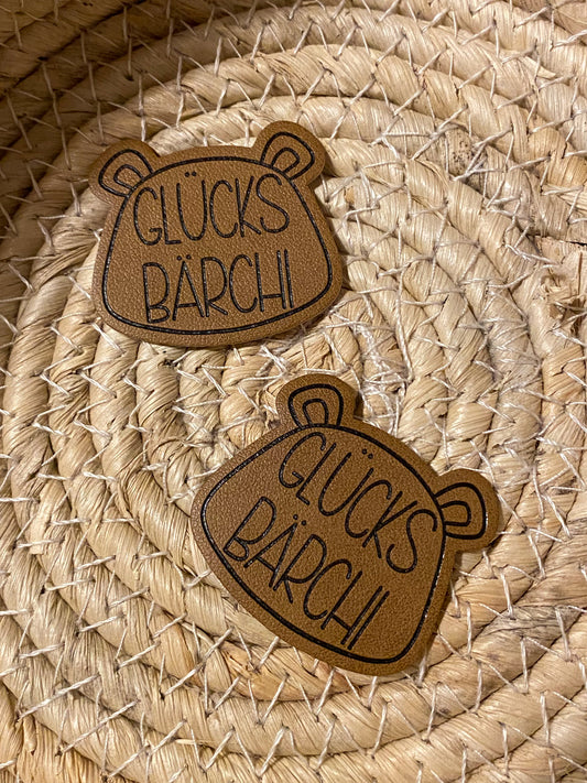 Glücks Bärchi - Kunstleder Label in Shape