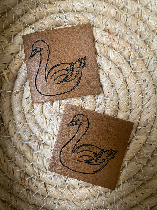 Schwan - Kunstleder Label