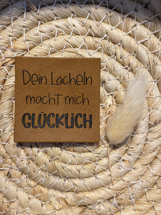 Dein Lächeln macht mich glücklich - Kunstleder Label