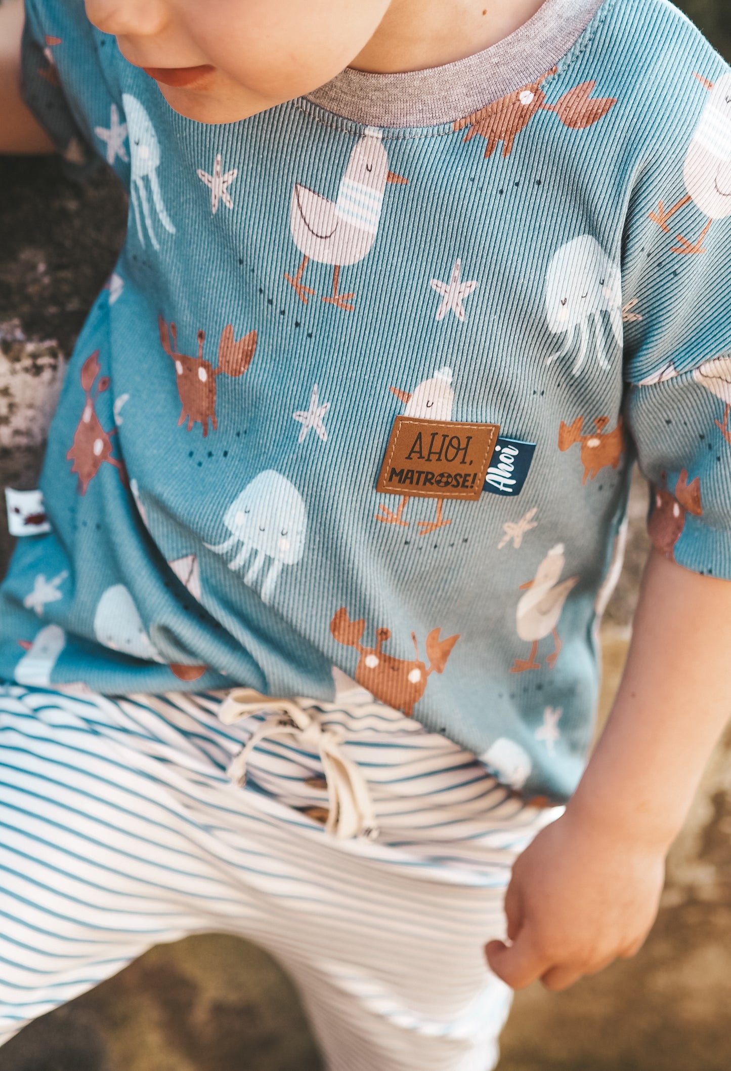 Marine Seagull & Crab - Rib Jersey