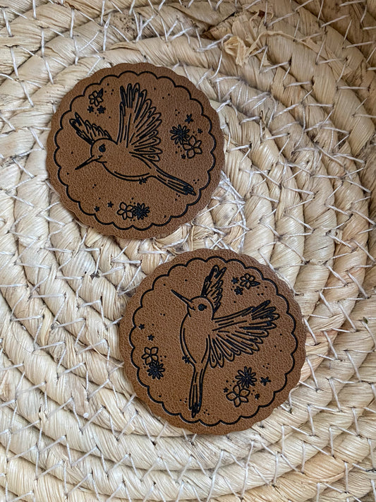 Kolibri - Kunstleder Label rund