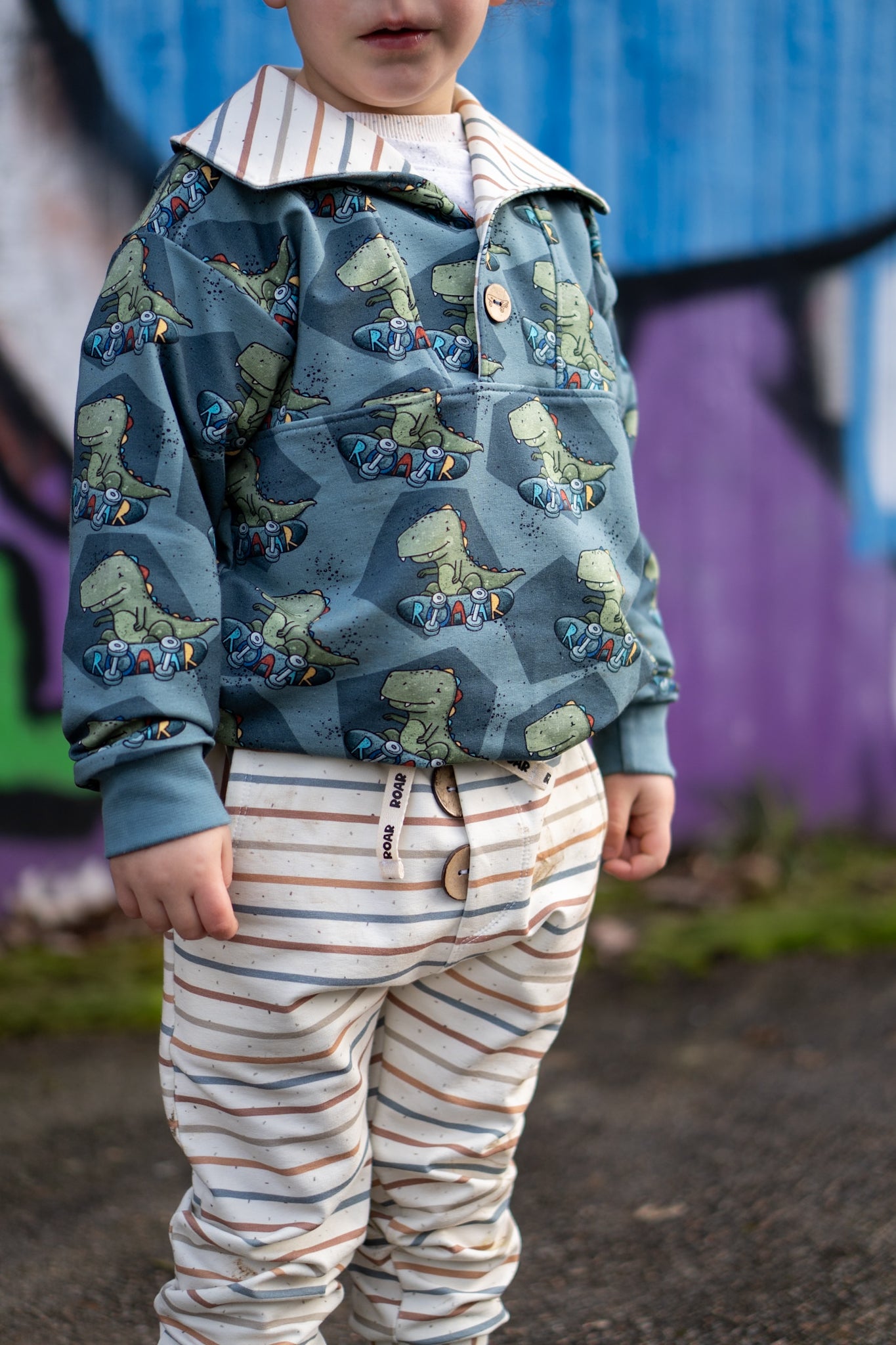 Skate T-Rex blue - French Terry