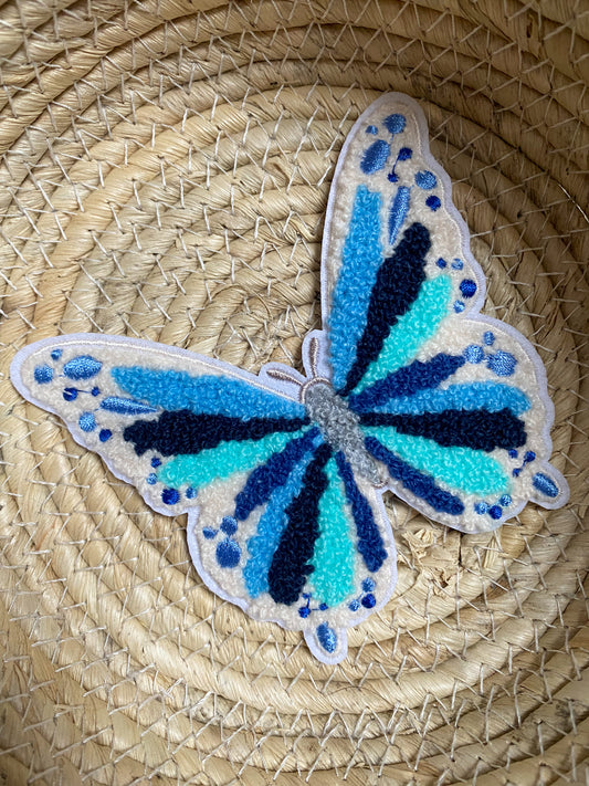 Schmetterling blau - Chenille Patch
