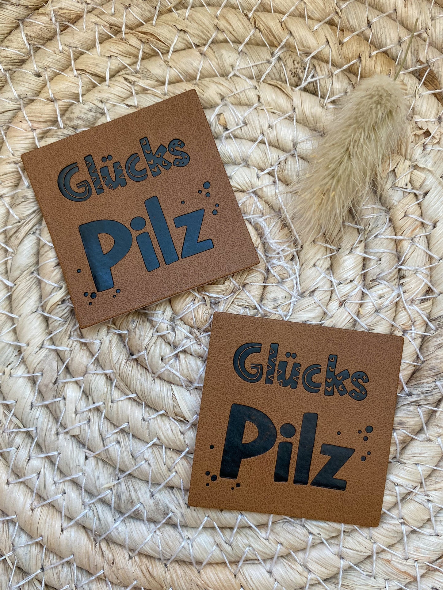 Glücks Pilz - Kunstleder Label