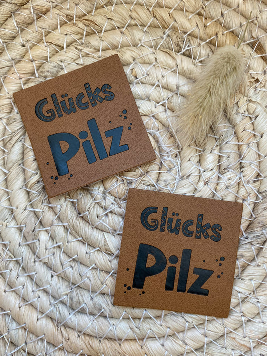 Glücks Pilz - Kunstleder Label