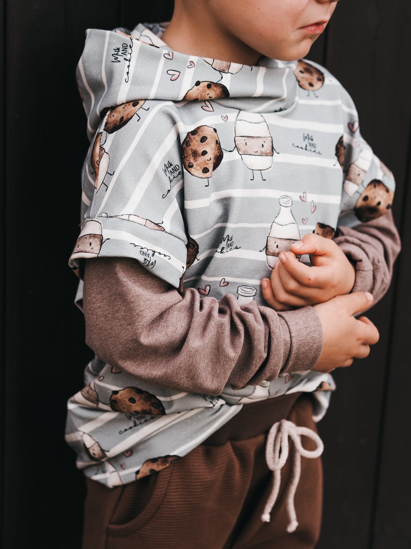 Milk & Cookies on Stripes - French Terry
