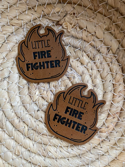 Little Fire Fighther - Kunstleder Label in Form