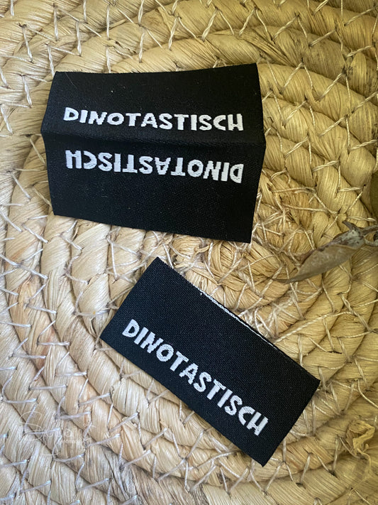 Dinotastisch - schwarzes Web Label