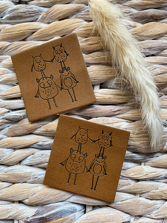 4 Monster - Kunstleder Label
