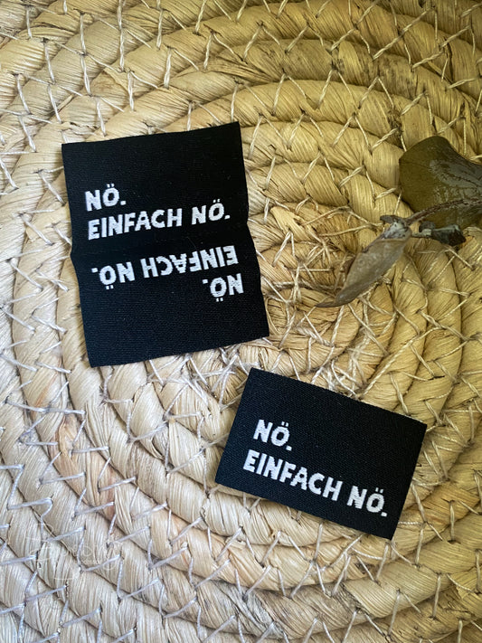 Nö. Einfach Nö. - schwarzes Web Label