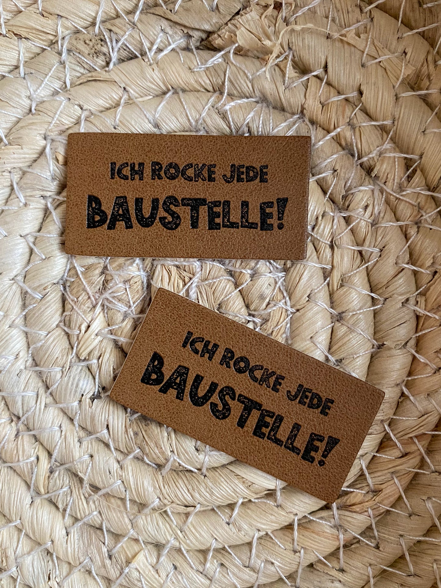 Ich rocke jede Baustelle! - Kunstleder Label
