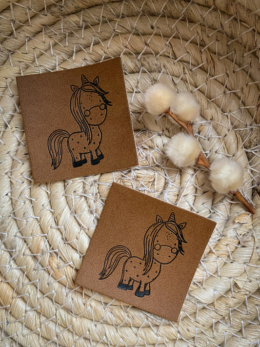 Einhorn Mädchen Luna - Kunstleder Label