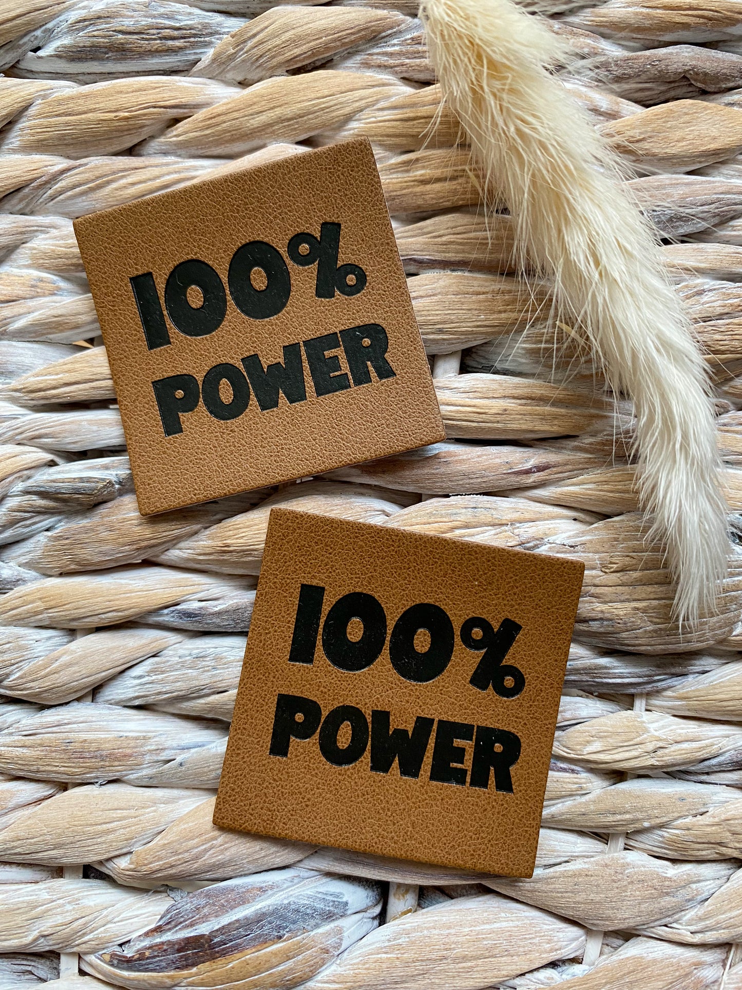 100 % POWER - Kunstleder Label