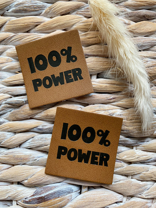 100 % POWER - Kunstleder Label
