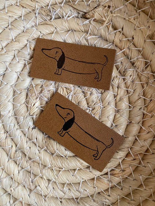 Dackel - Kunstleder Label