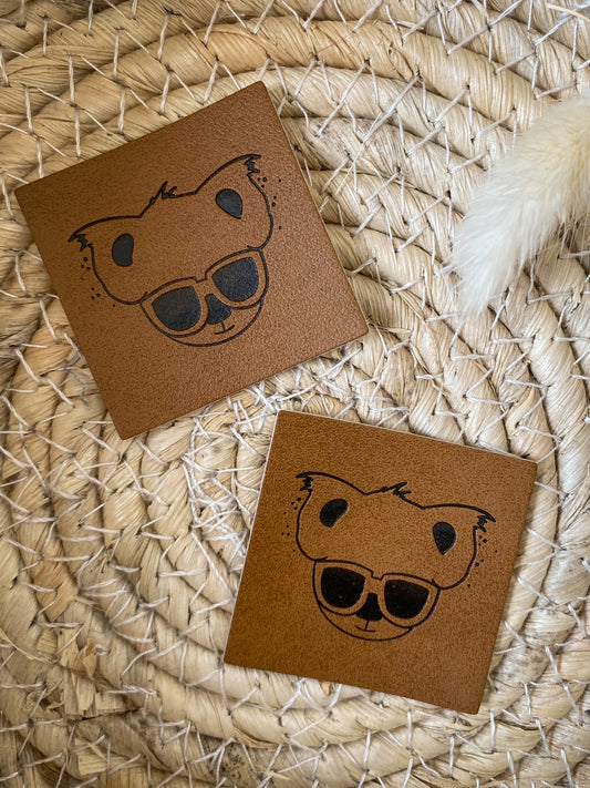 Beach Koala - Kunstleder Label
