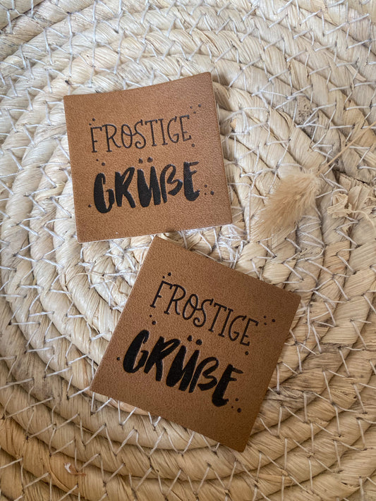 Frostige Grüße - Kunstleder Label