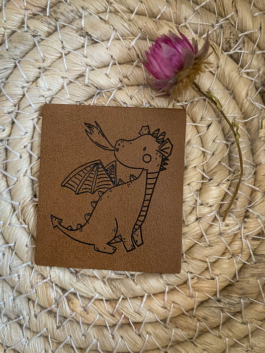 Drache Tim - Kunstleder Label