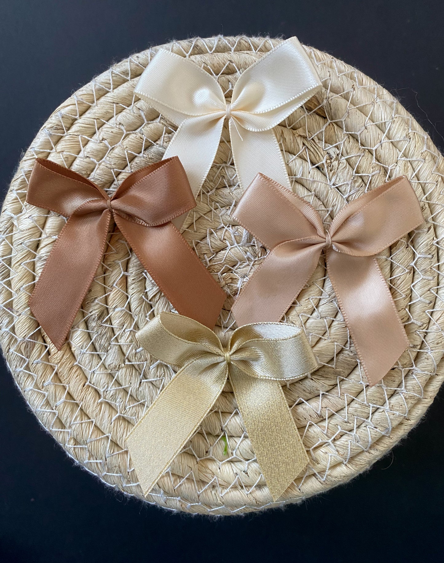 Beige Glamour - große Schleifen 4er Set