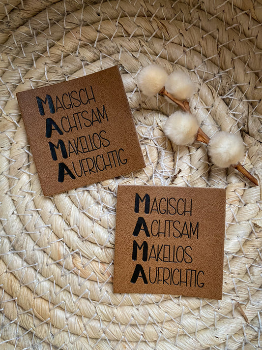 MAMA - Magisch - Achtsam - Makellos - Aufrichtig - Kunstleder Label