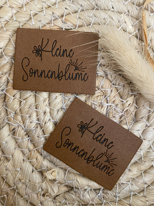 Kleine Sonnenblume - Kunstleder Label