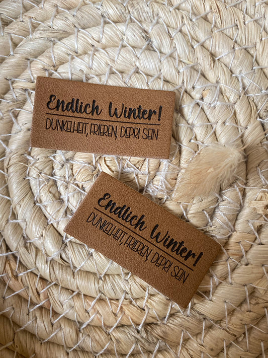 Endlich Winter - Kunstleder Label