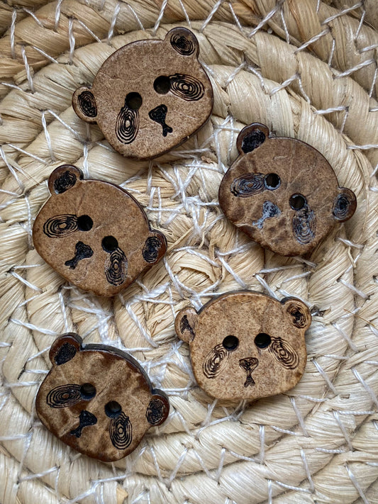 Knopf Panda Kopf