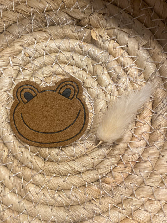 Frosch Kopf - Kunstleder Label