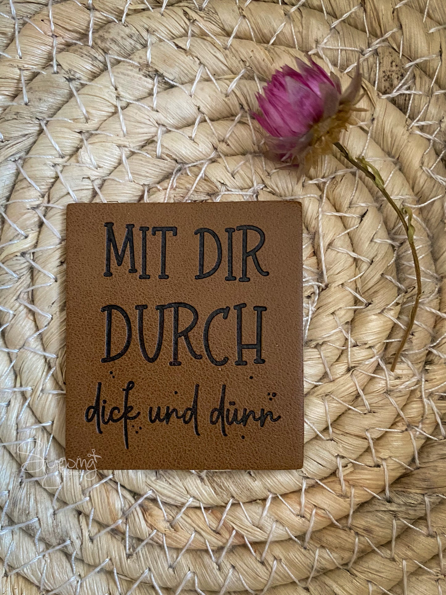 Mit dir durch dick und dünn - Kunstleder Label
