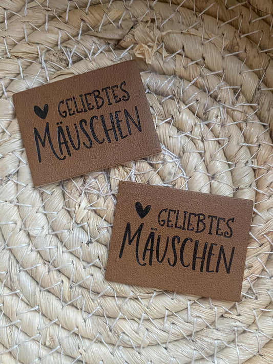 Geliebtes Mäuschen - Kunstleder Label