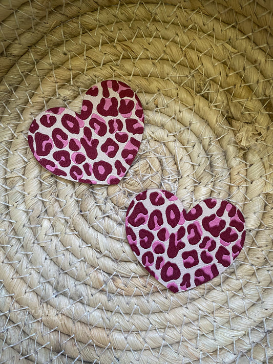 Leo Herz pink - Web Label mit Iron-Schicht (zum Aufbügeln)