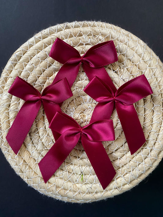 große Schleife bordeaux rot - 3er Set