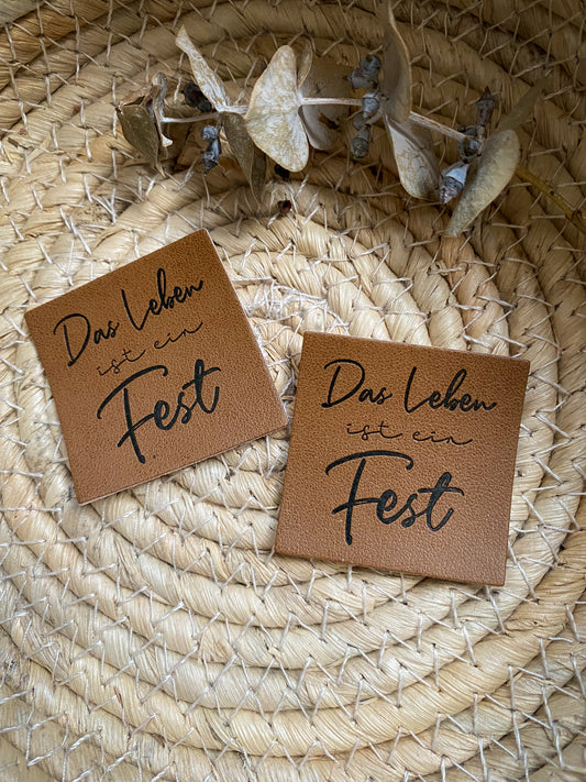 Das Leben ist ein Fest - Kunstleder Label