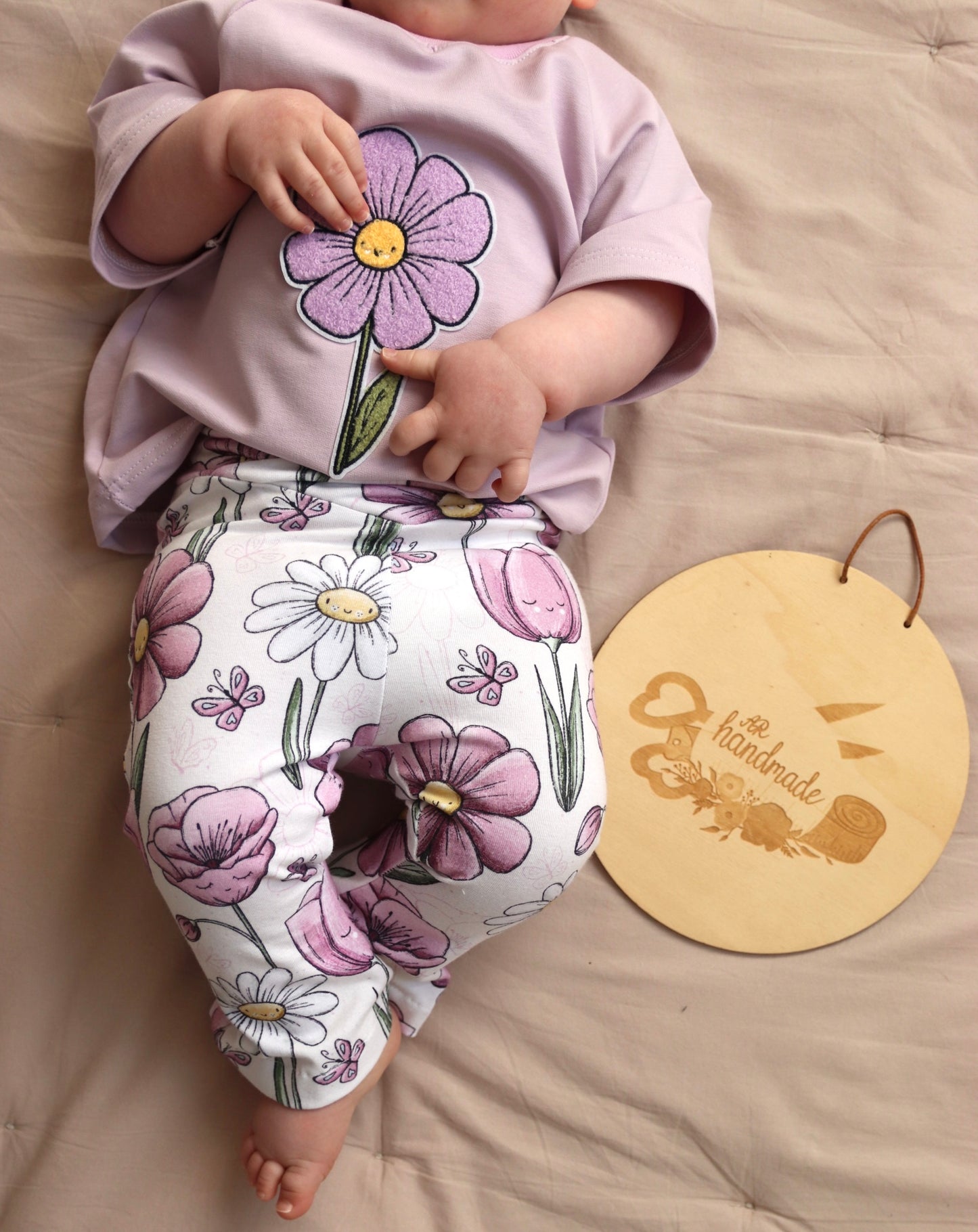 Lila Frühlingsblume - Chenille Patch