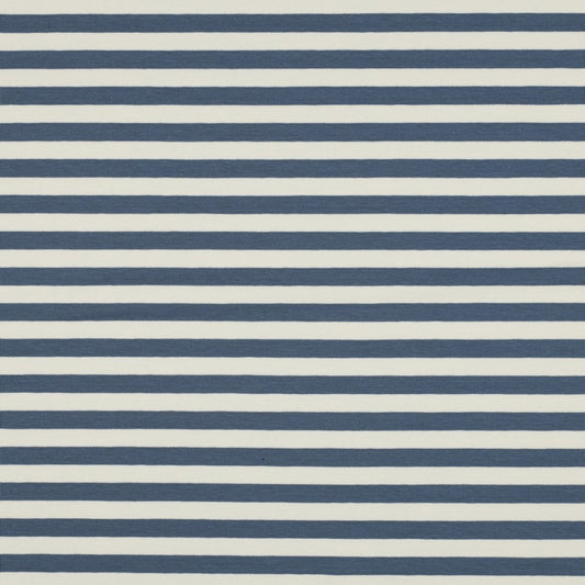 French Terry gestreift jeansblau