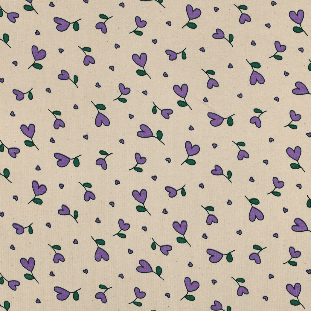 Soft Sweat - Hearts natural / lila