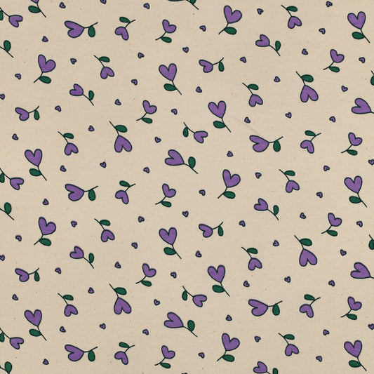 Soft Sweat - Hearts natural / lila