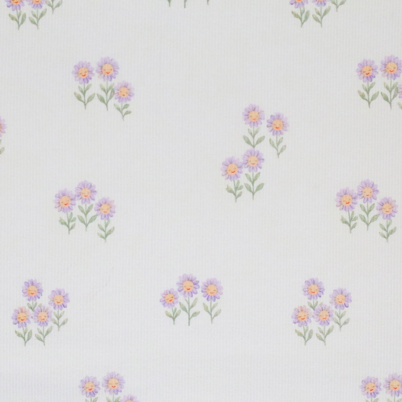 Lilac Sunflowers  - Rib Jersey