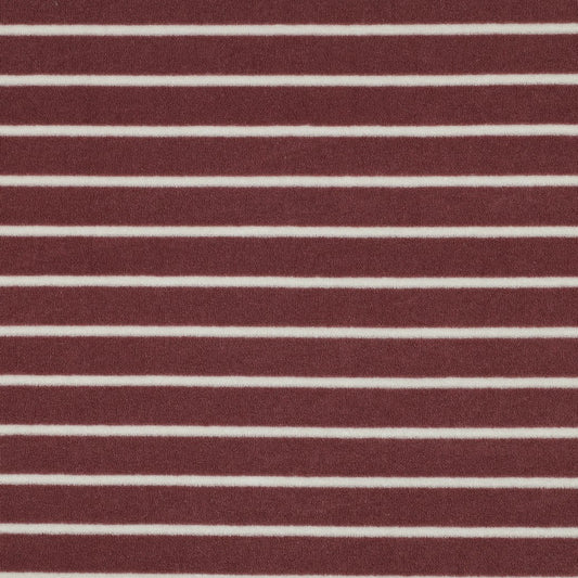 Stretch Frottee - mauve/ecru gestreift