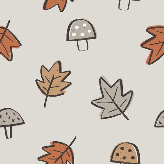 Bunte Herbstblätter - Rib Jersey